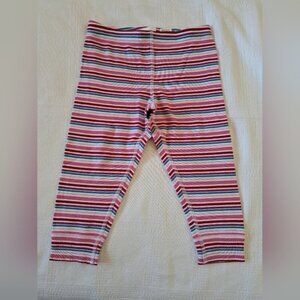 Hanna Andersson girls size 90 or 3T multi color striped leggings, VGUC
